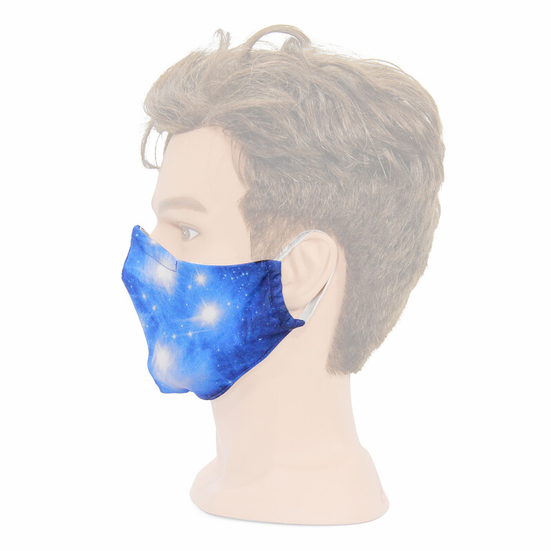 Masketo mascherina naso/bocca bianca con motivo astronomico "Pleiadi" 5 pezzi