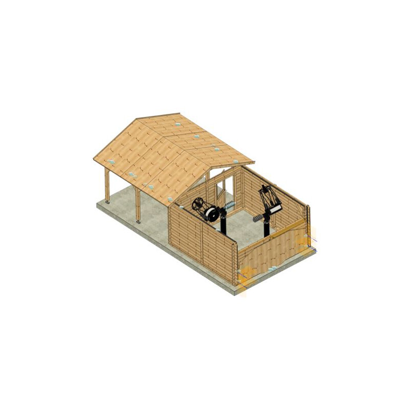 Dome Parts Osservatori con tetto a scorrimento GreenLine Mega con protezione del legno
