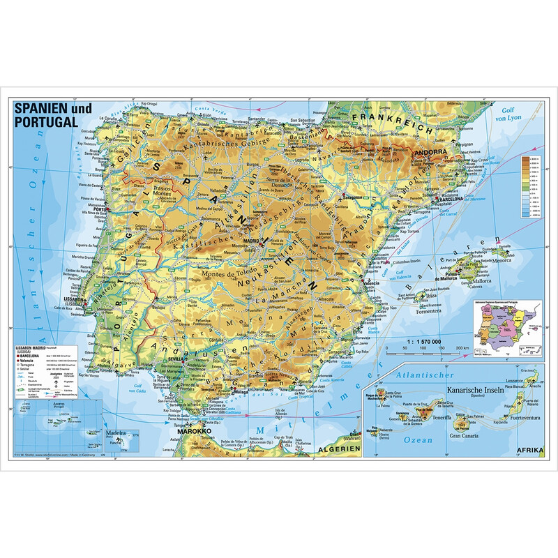 Stiefel Mappa Spagna e Portogallo