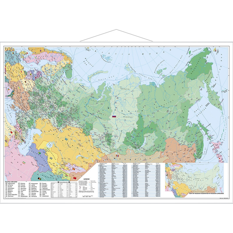 Stiefel Mappa Russland und Osteuropa politisch mit Postleitzahlen