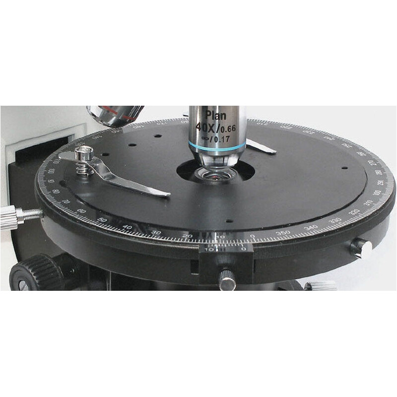 Kern Microscopio OPO 185, POL, trino, piano di inf., 40x-600x, luce incidente/trasparente, HAL, 100 W