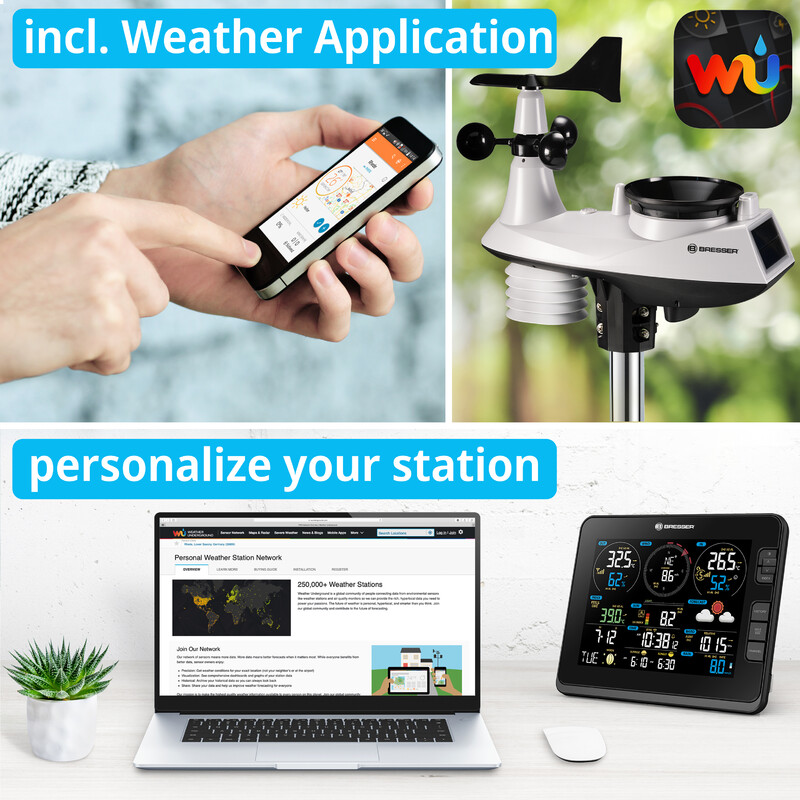 Bresser Stazione meteo Profi W-Lan Center 7in1