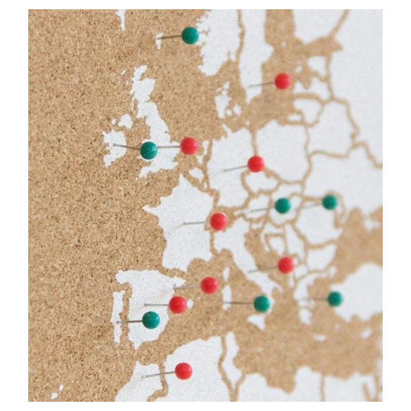 Miss Wood Mappa del Mondo Woody Map Natural Cork XXXL white