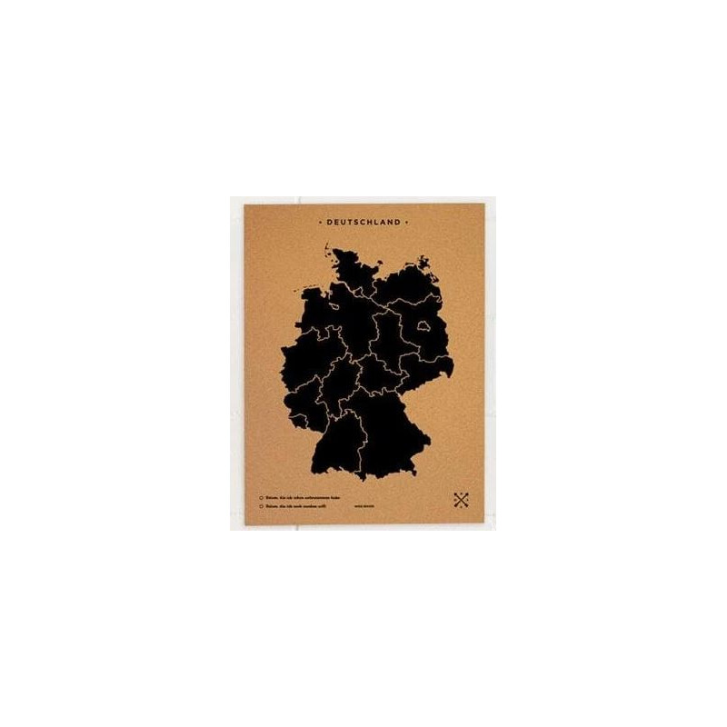 Miss Wood Mappa Woody Map Countries Deutschland Cork L black (60 x 45 cm)