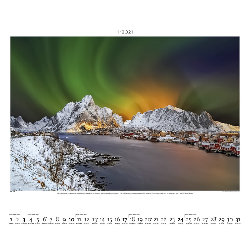 Palazzi Verlag Calendario Aurora boreale 2021