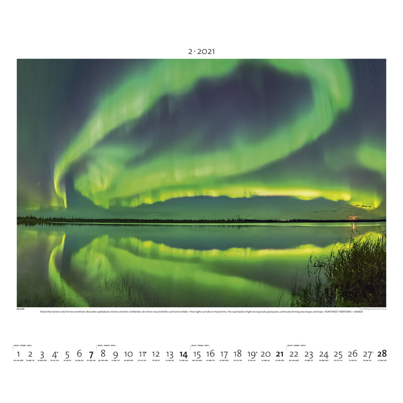 Palazzi Verlag Calendario Aurora boreale 2021