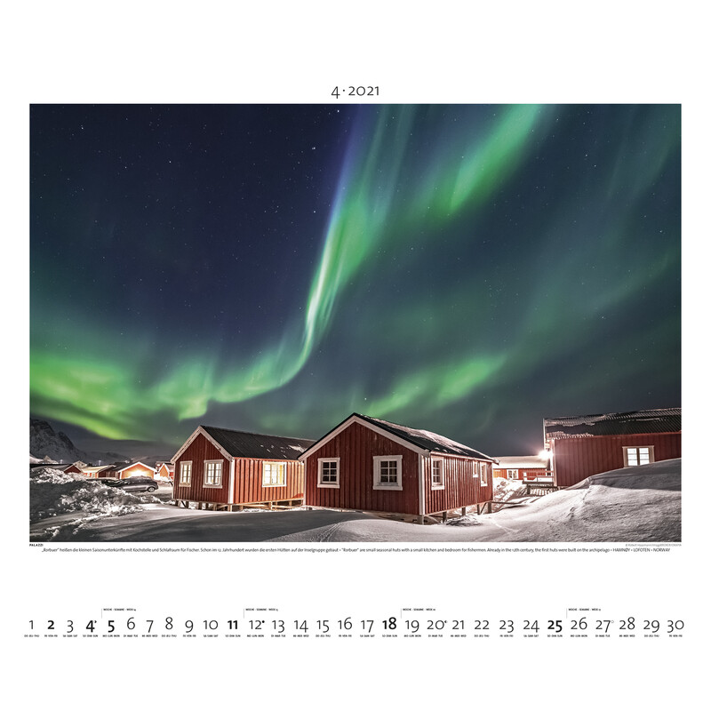 Palazzi Verlag Calendario Aurora boreale 2021