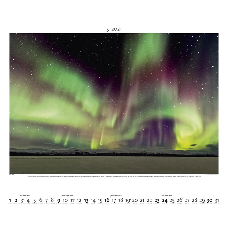 Palazzi Verlag Calendario Aurora Borealis 2021