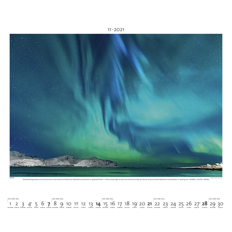 Palazzi Verlag Calendario Aurora boreale 2021