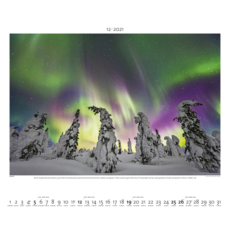 Palazzi Verlag Calendario Aurora boreale 2021