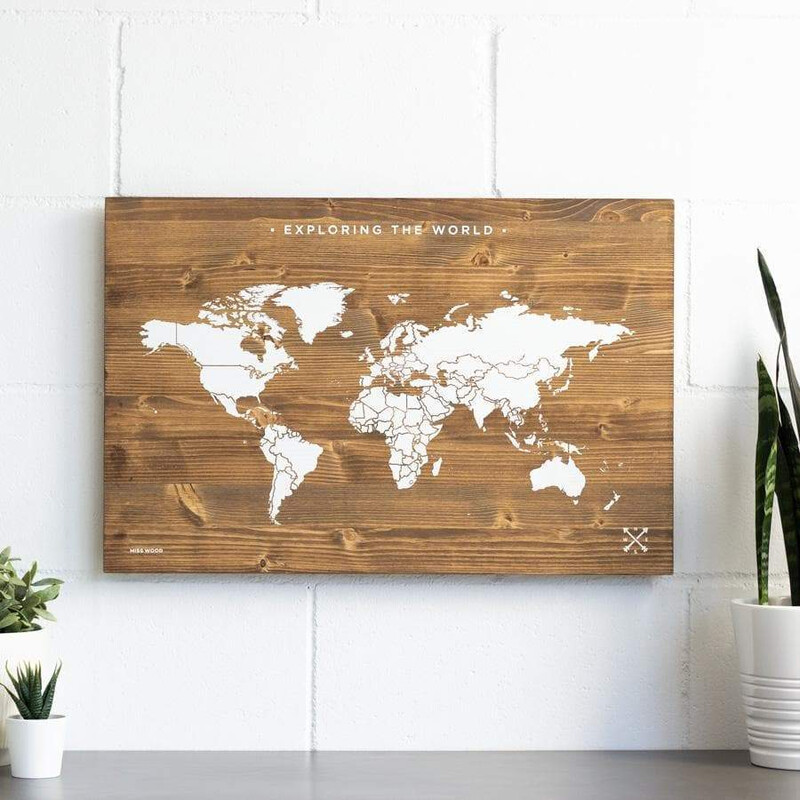 Miss Wood Mappa del Mondo Woody Map Wooden 60x40