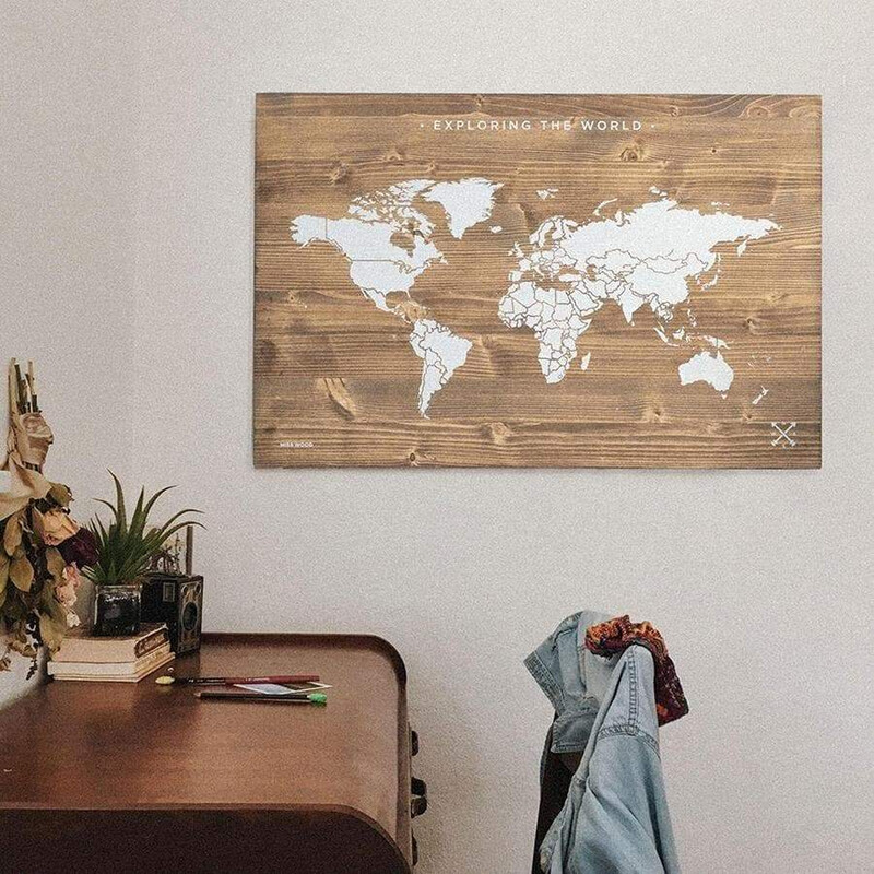 Miss Wood Mappa del Mondo Woody Map Wooden 60x40