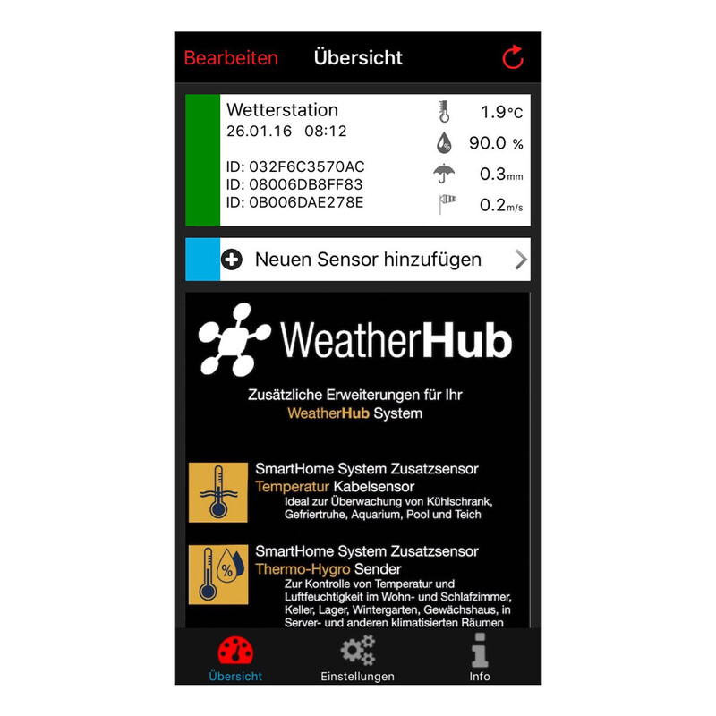 TFA Stazione meteo Wetterstation-Set mit Klima, Regen & Windsender WEATHERHUB