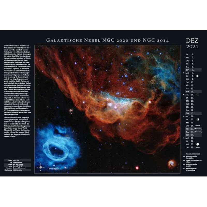 Astronomie-Verlag Calendario Weltraum-Kalender 2021