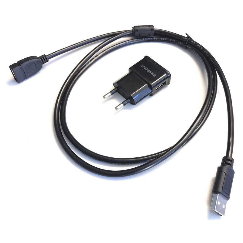 Trasformatore Spina USB con cavo di prolunga USB da 2 m incluso