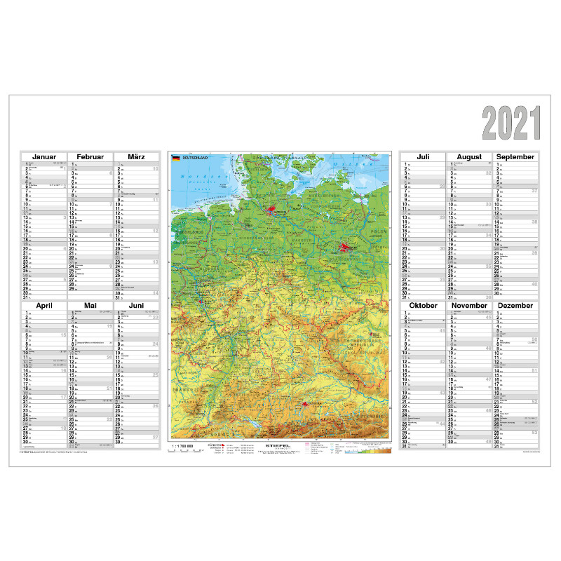 Stiefel Mappa Pianificatore annuale 2021 Germania fisica