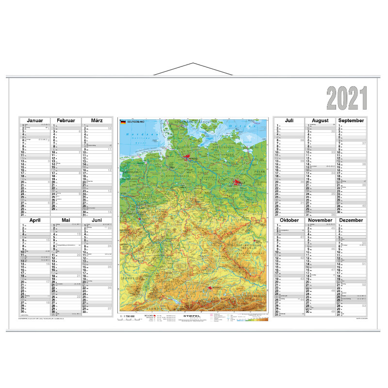 Stiefel Mappa Pianificatore annuale 2021 Germania fisica