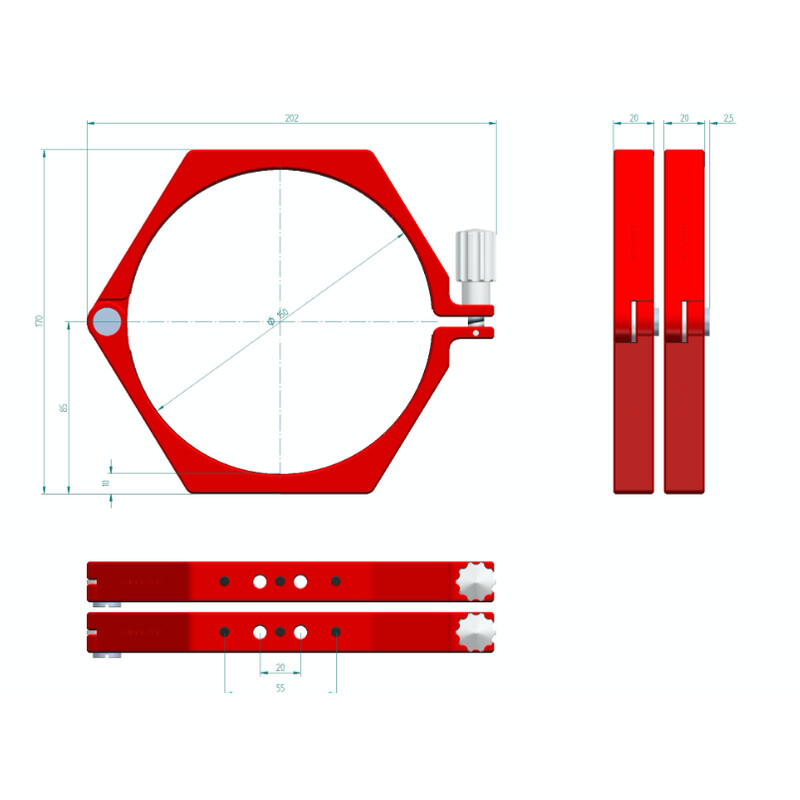 PrimaLuceLab Anelli di sostegno PLUS 150mm