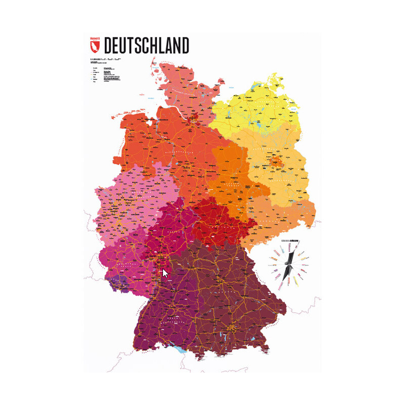 Marmota Maps Mappa Deutschland politisch (70x100)