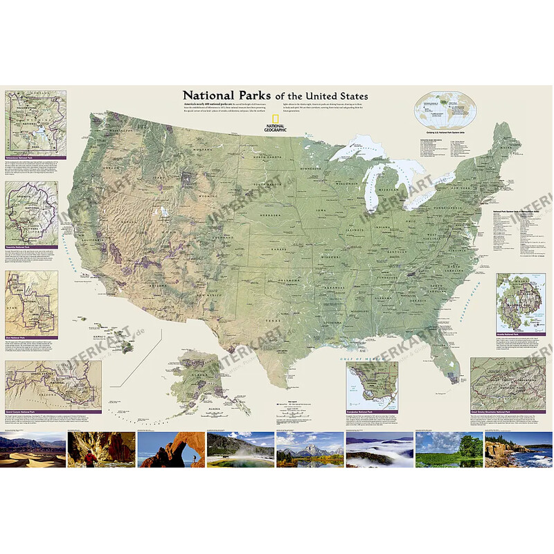 National Geographic Mappa US National Parks (106 x 76 cm)