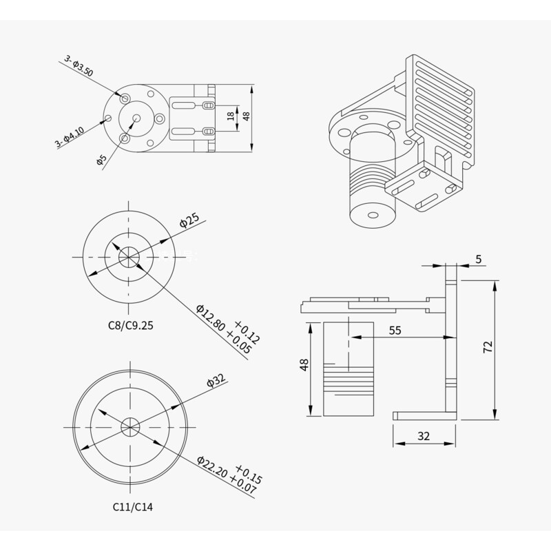 ZWO Adapter per motore di messa a fuoco EAF su Celestron C11 e C14