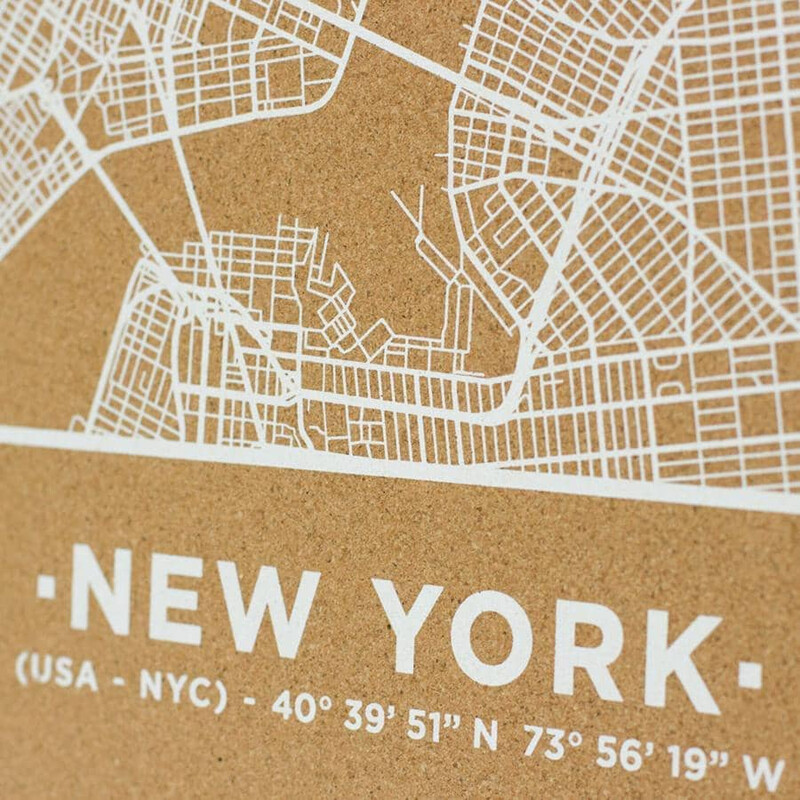 Miss Wood Mappa Regionale Woody Map Natural New York L White