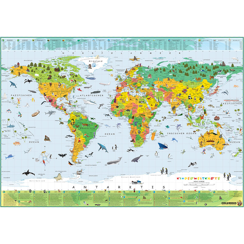 Columbus Mappa per Bambini Terra (100x70)
