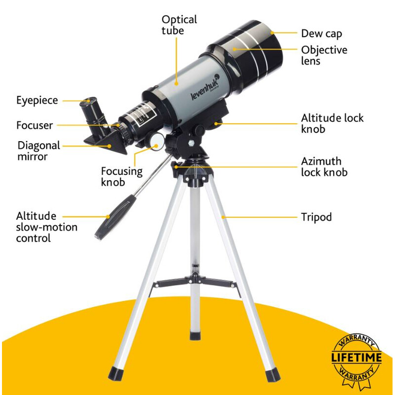 Levenhuk Telescopio AC 70/300 Blitz 70s BASE AZ