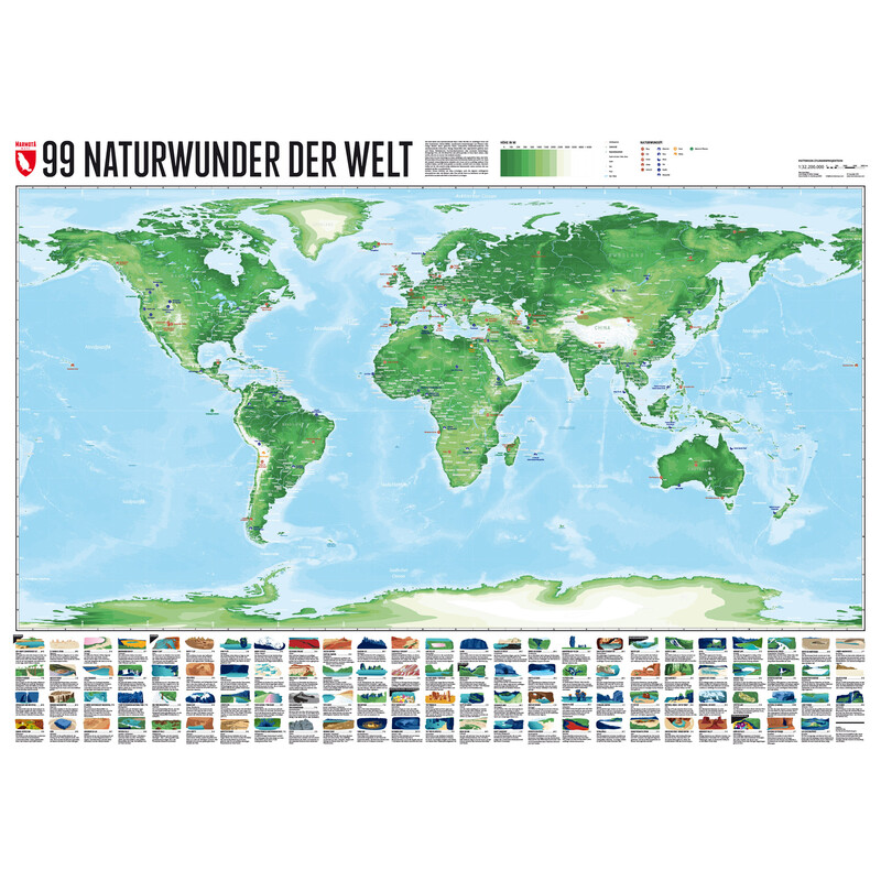 Marmota Maps Mappa del Mondo 99 Naturwunder (200x140)