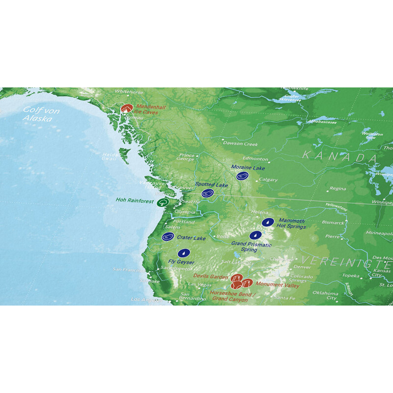 Marmota Maps Mappa del Mondo 99 Naturwunder (100x70)