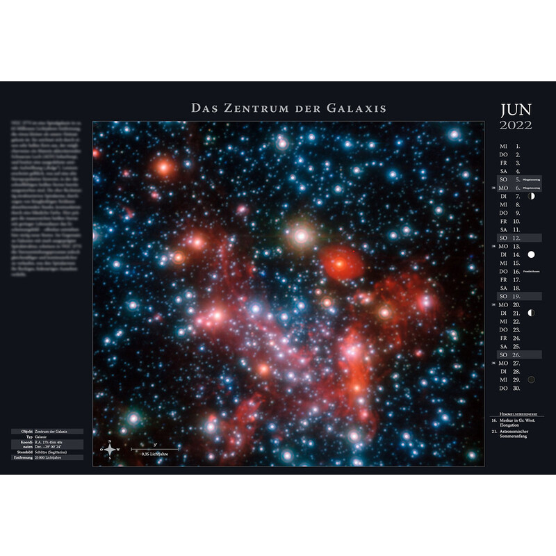 Astronomie-Verlag Calendario Weltraum-Kalender 2022