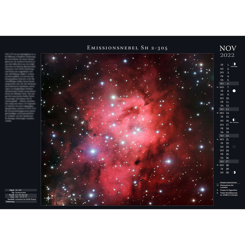Astronomie-Verlag Calendario Weltraum-Kalender 2022