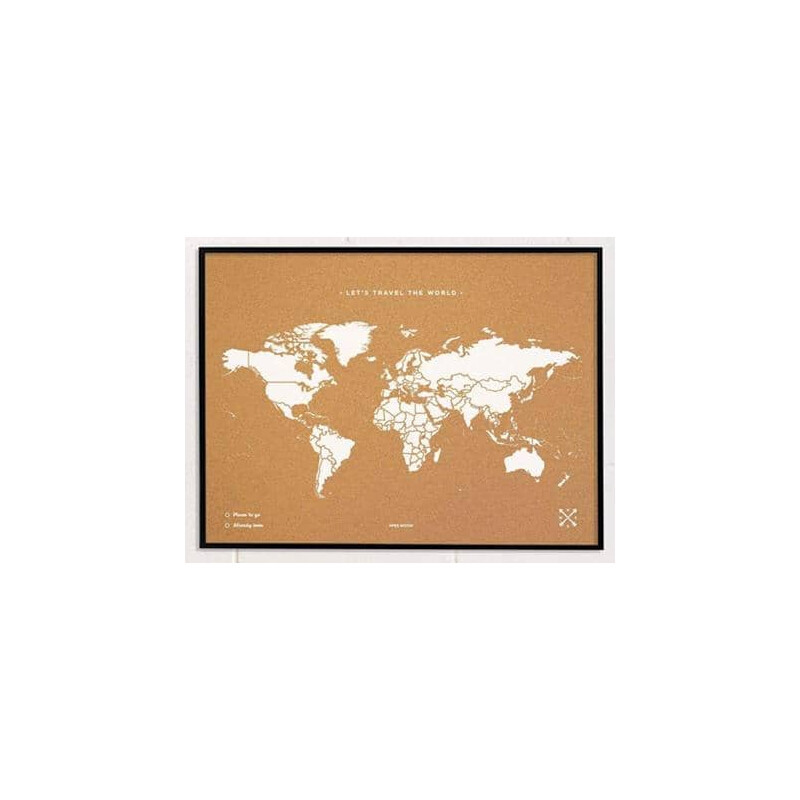 Miss Wood Mappa del Mondo Woody Map Natural Cork XL white