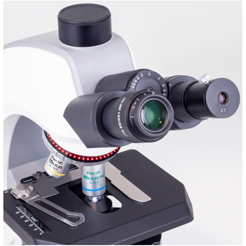 Motic Microscopio Panthera C2, pacchetto Phase, trino, infinity, plan, achro, 40x-400x, Halogen/LED