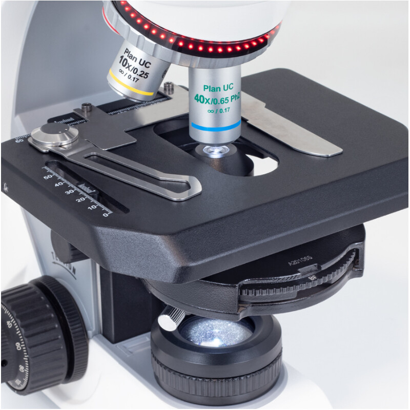 Motic Microscopio Panthera C2, pacchetto Phase, trino, infinity, plan, achro, 40x-400x, Halogen/LED