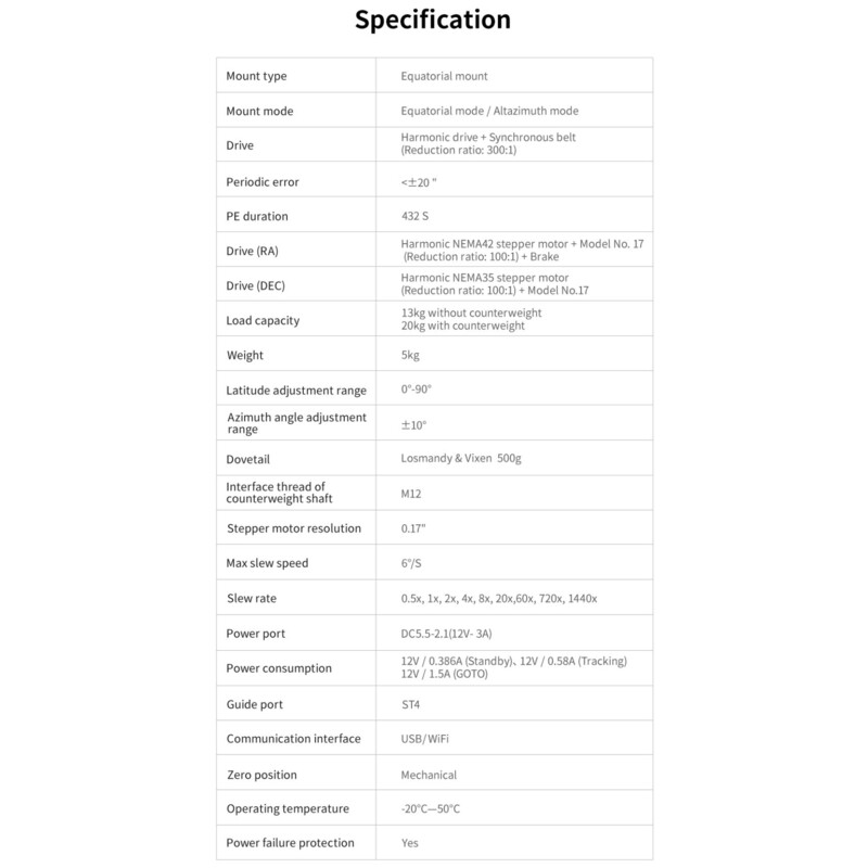 ZWO Montatura equatoriale AM5 Harmonic