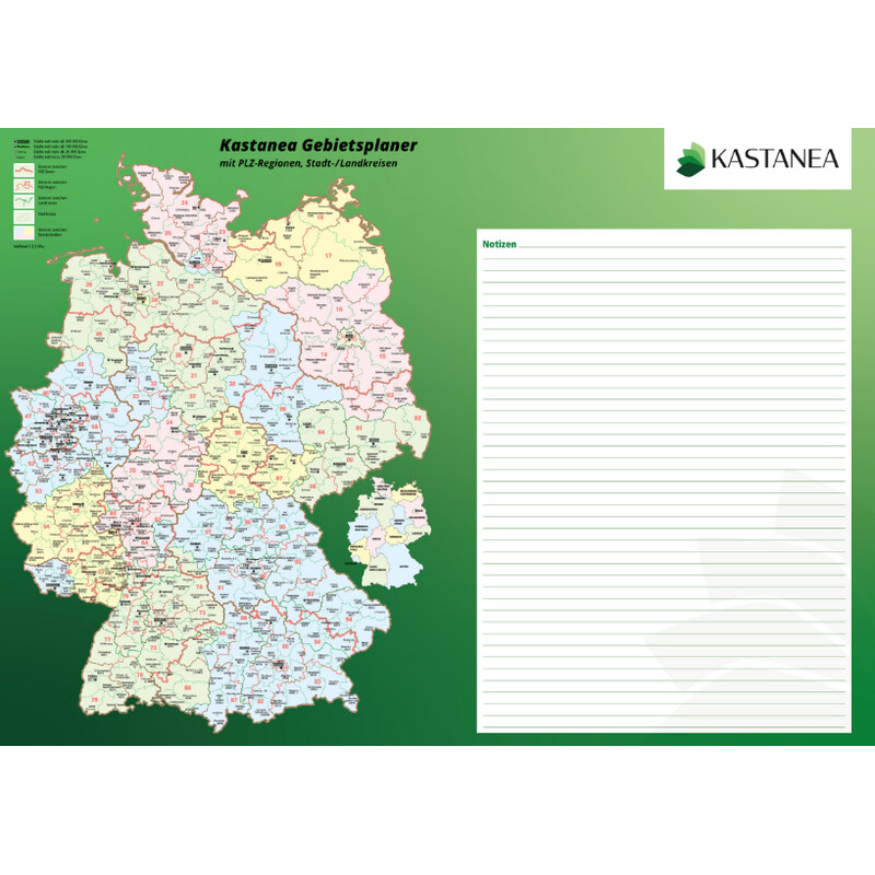 Kastanea Sottomano per scrivania Deutschland mit Gebietsplaner