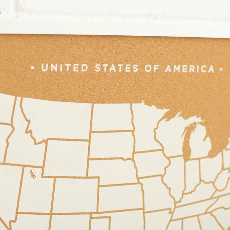 Miss Wood Mappa di Woody Paesi Stati Uniti USA (90 x 60 cm)