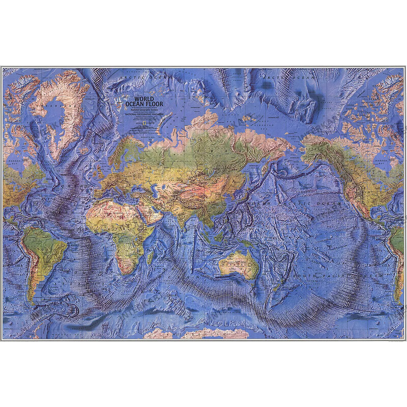 National Geographic Mappa del Mondo physisch (116 x 77 cm)