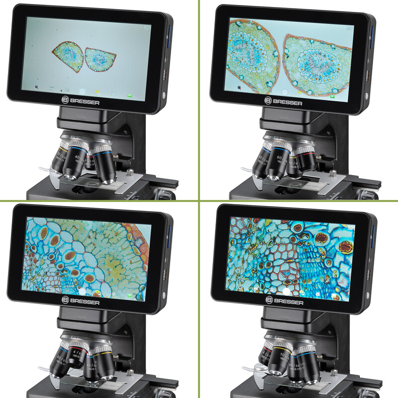 Bresser Microscopio LCD Researcher, schermo, 40x-600x, DL, LED, 16MP