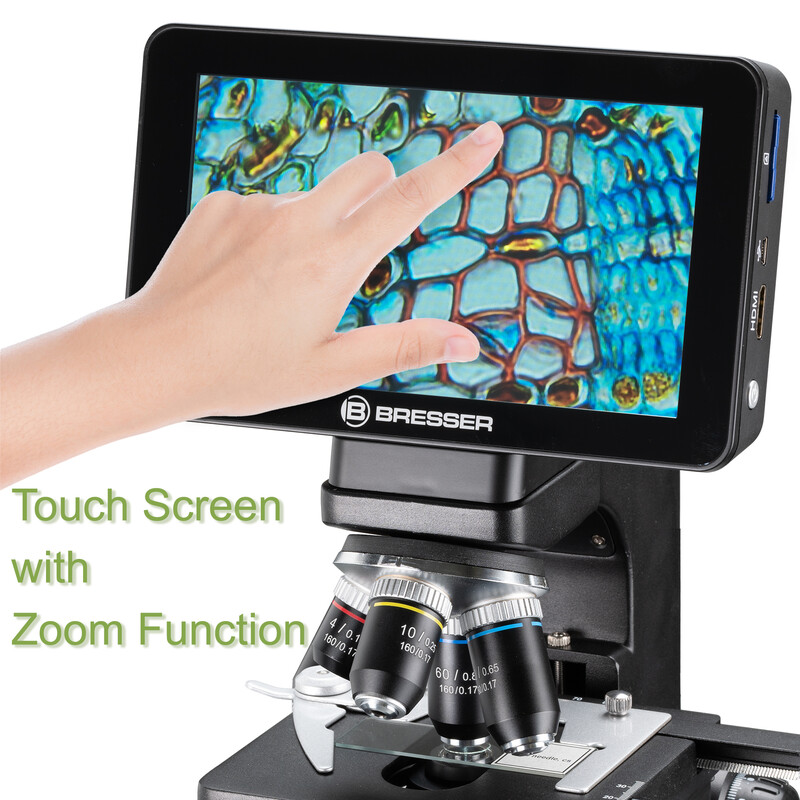 Bresser Microscopio LCD Researcher, schermo, 40x-600x, DL, LED, 16MP