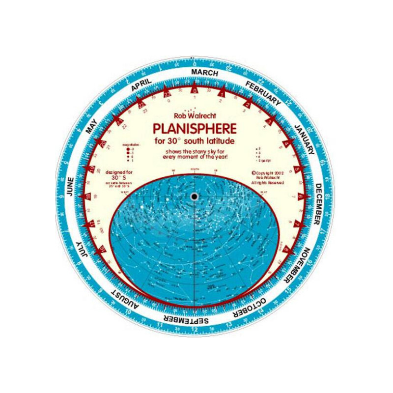 Rob Walrecht Carta Stellare planisferio 30°S 25cm