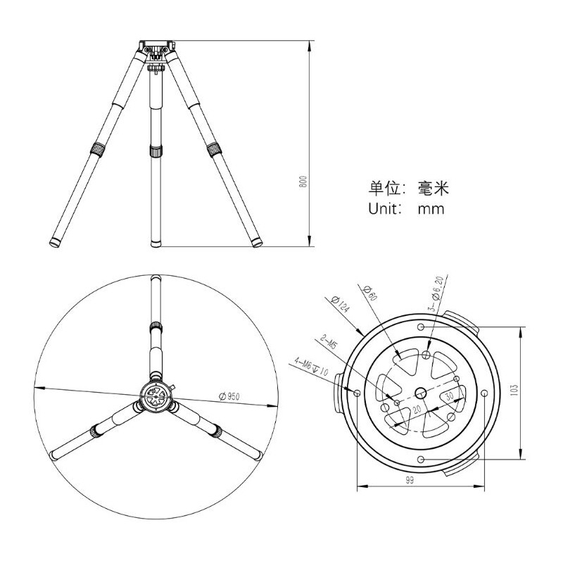 ZWO Cavalletto TC40 per AM5 / AM3