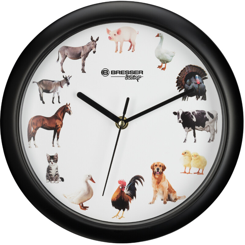 Bresser Junior Orologio da parete con suoni di animali