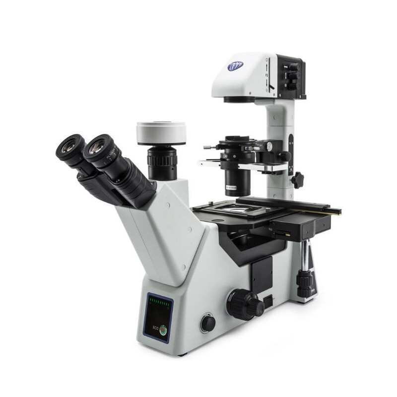 Optika Microscopio invertito IM-5, trino, inverso, 10x24mm, LED 8W w.o. obiettivi