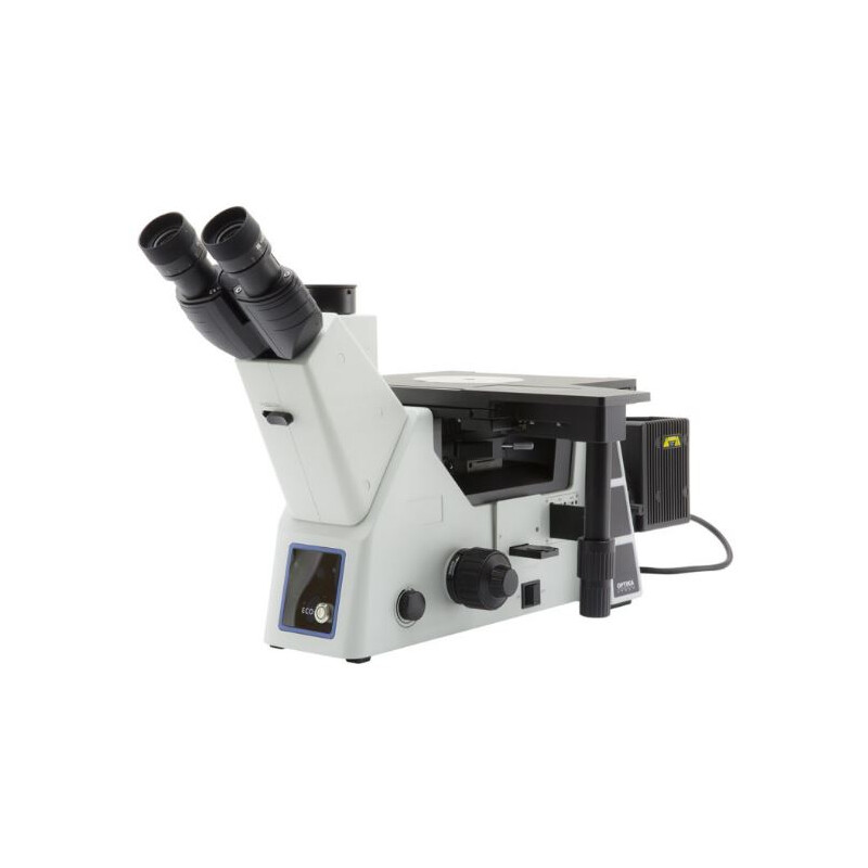 Optika Microscopio invertito IM-5MET, MET trino, inverso, 10x24mm,  AL, Halogen,  12V/100W w.o. obiettivi