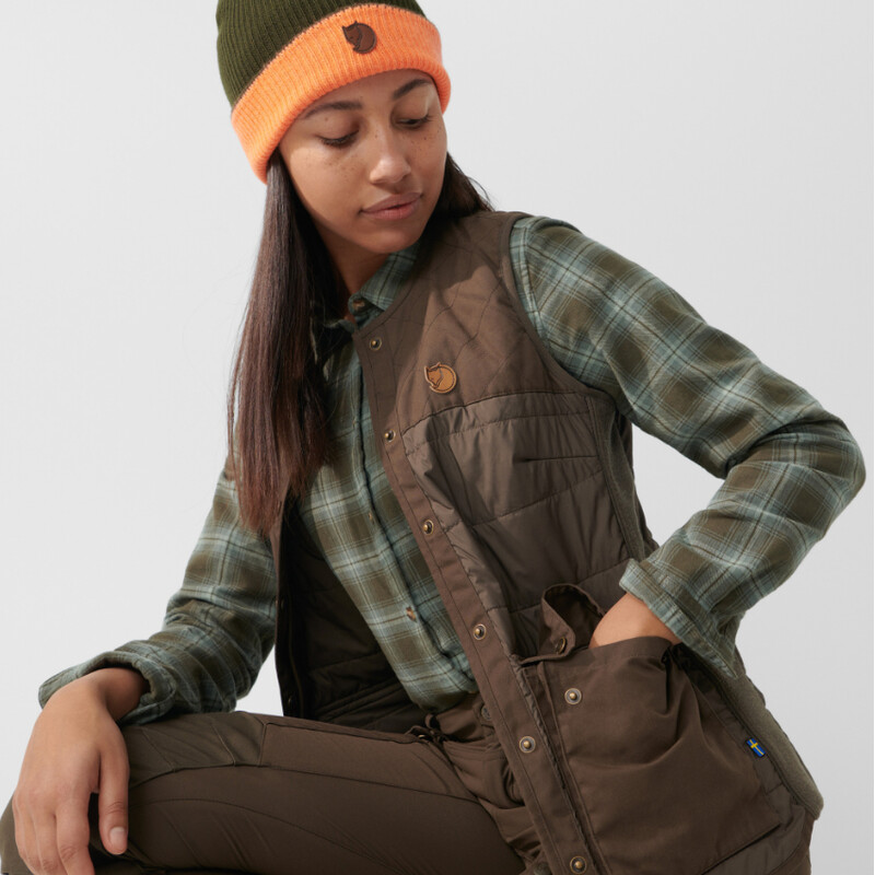 Fjällräven Gilet imbottito in lana Forest W, 633 Dark Olive, S
