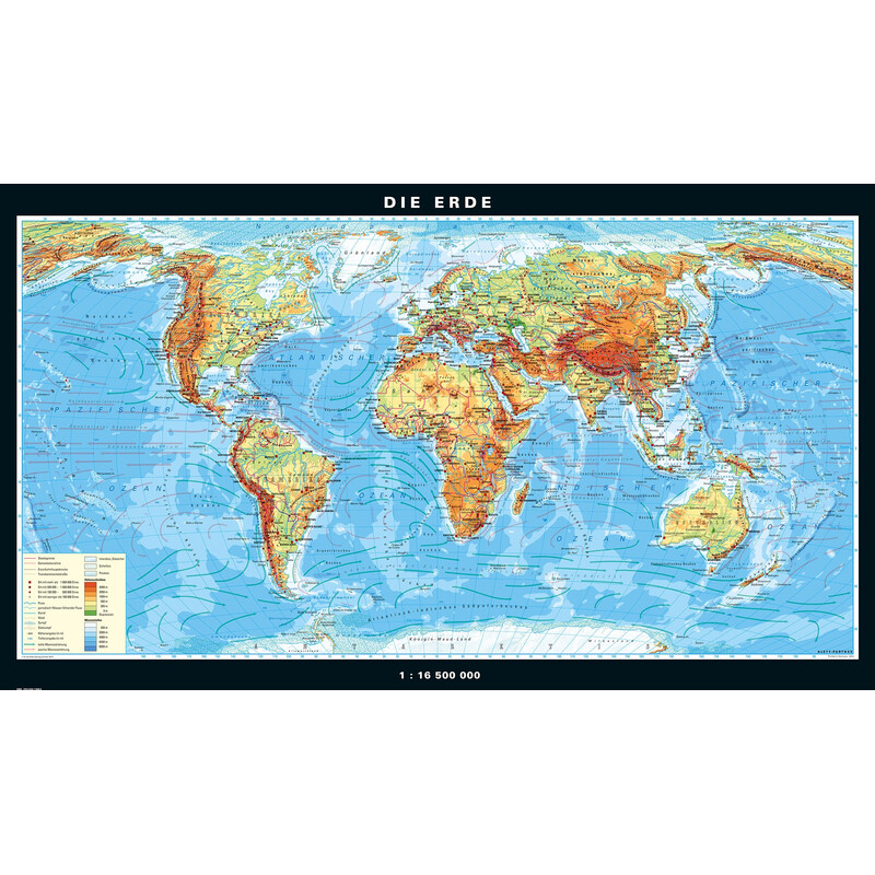 PONS Mappa del Mondo La terra fisica (224 x 128 cm)