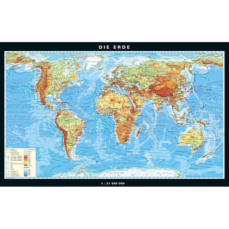 PONS Mappa del Mondo Die Erde physisch und politisch (158 x 97 cm)