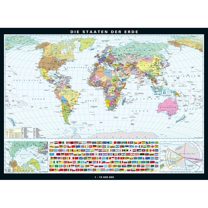PONS Mappa del Mondo Die Erde physisch und politisch (196 x 143 cm)